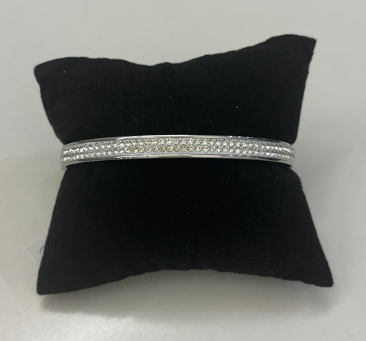 Brazalete acero doble brillo